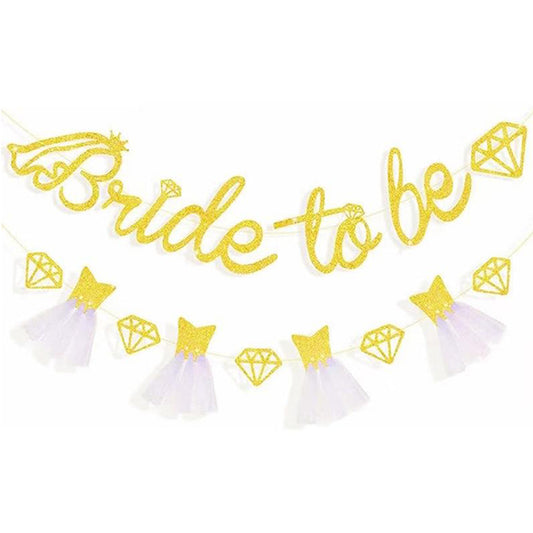 Gold Bride To Be Banner Pack