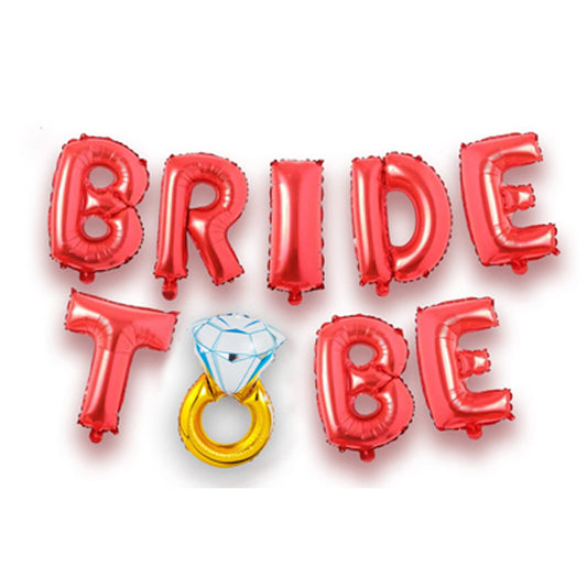 Bride To Be Foil Letter Balloon Set Red 16"