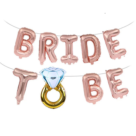 Bride To Be Foil Letter Balloon Set Rose Gold 16"