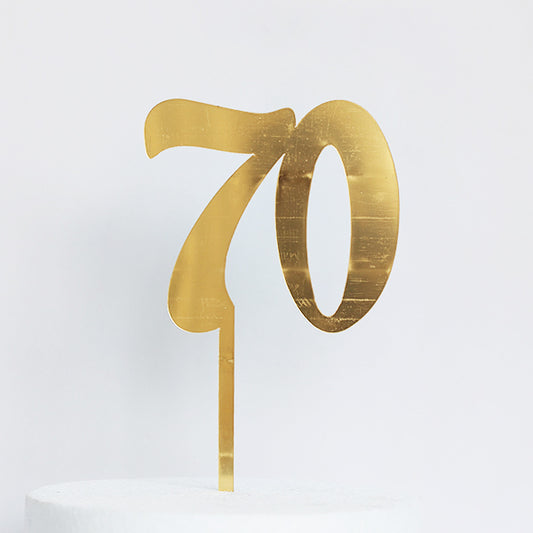Gold Acrylic 70 Cake Topper