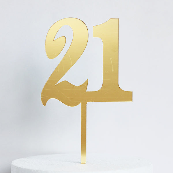 Gold Acrylic 21 Age Cake Topper