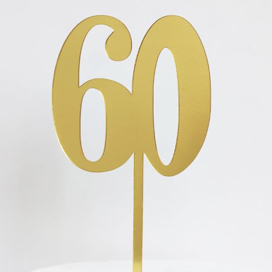 Gold Acrylic 60 Cake Topper