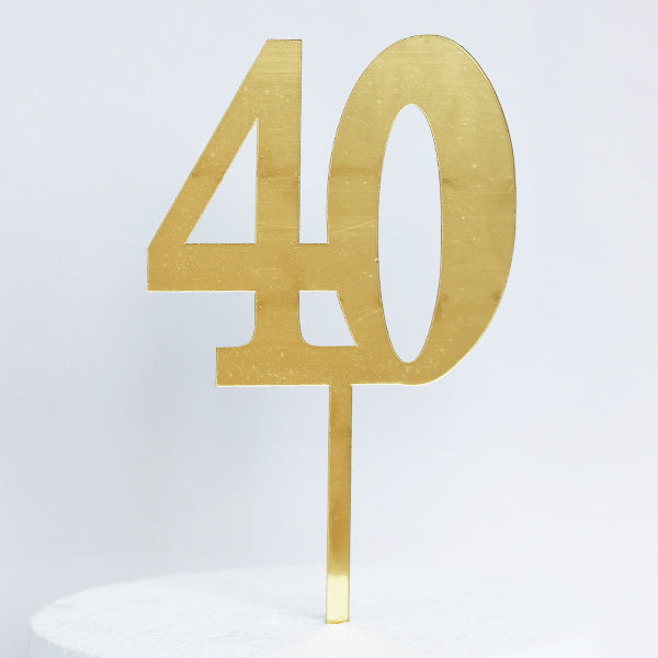 Gold Acrylic 40 Cake Topper