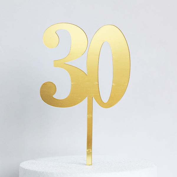 Gold Acrylic 30 Cake Topper