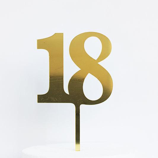 Gold Acrylic 18 Cake Topper