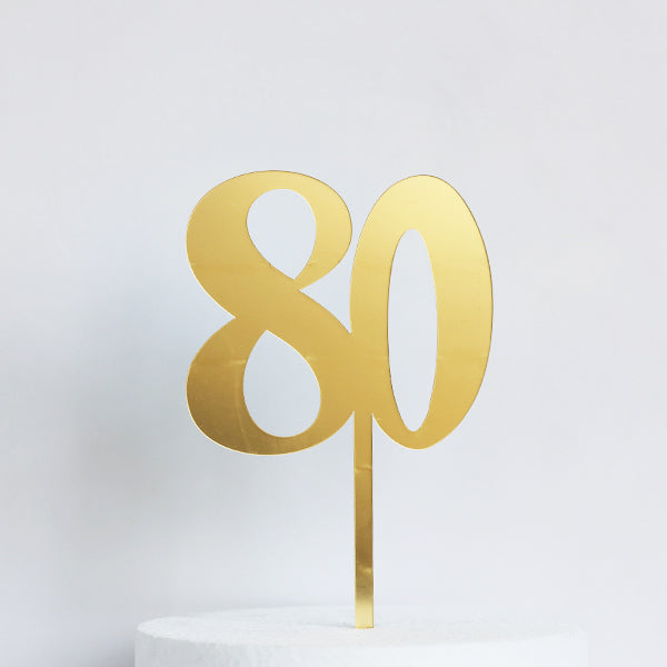 Gold Acrylic 80 Cake Topper