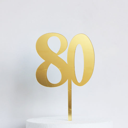 Gold Acrylic 80 Cake Topper