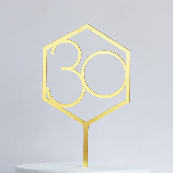 Gold Acrylic 30 Cake Topper