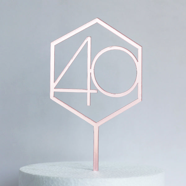 Rose Gold Acrylic 40 Cake Topper