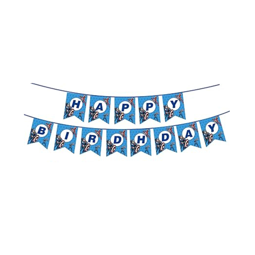 Captain America Theme Banner – Jiggles Party Store
