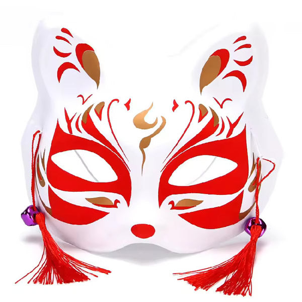 Japanese Kitsune Fox Half-Mask (Kabuki Fox Mask)