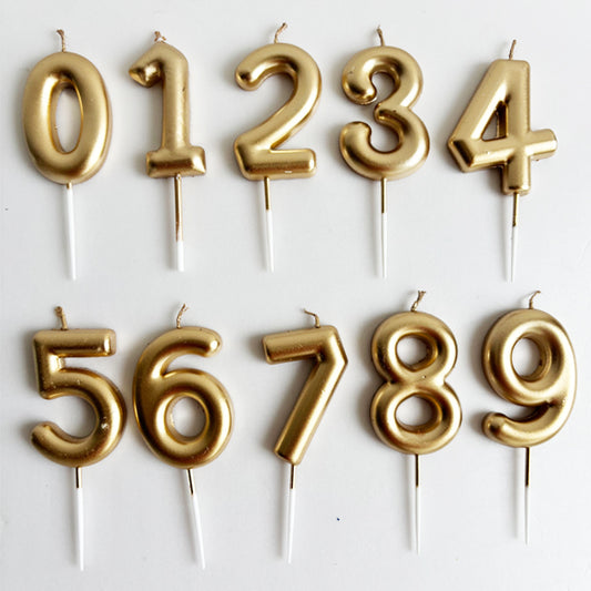 Champagne Number Candle