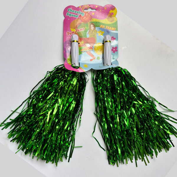 Cheer leading pom Poms Foil Green