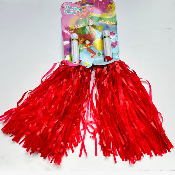 Cheer leading pom Poms Pastel Red