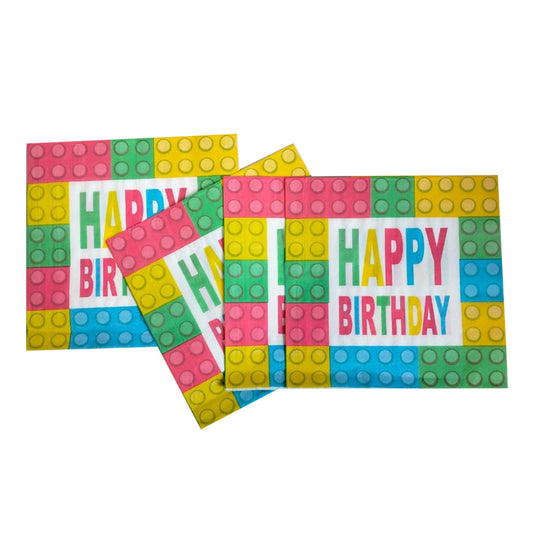 Colorful Building Blocks Theme Napkins