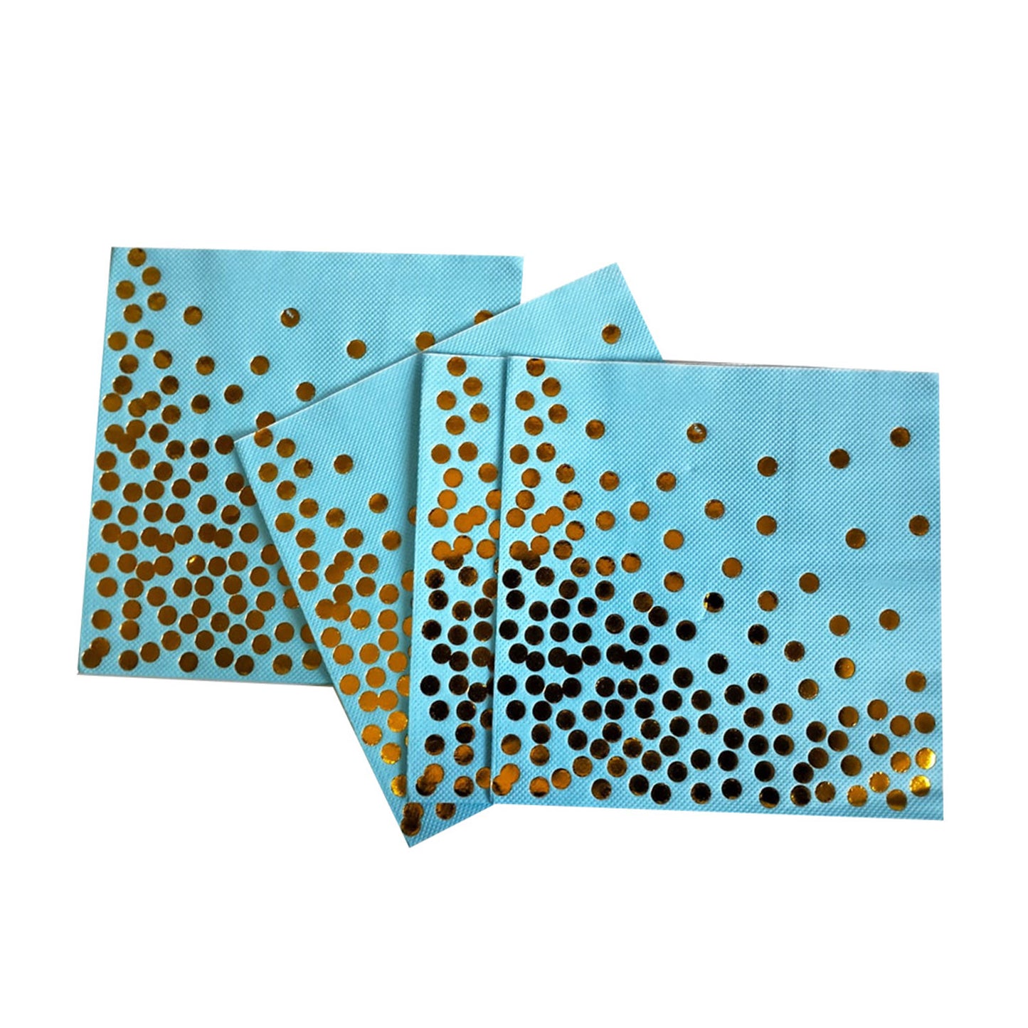 Blue & Gold Polka Dot Napkins