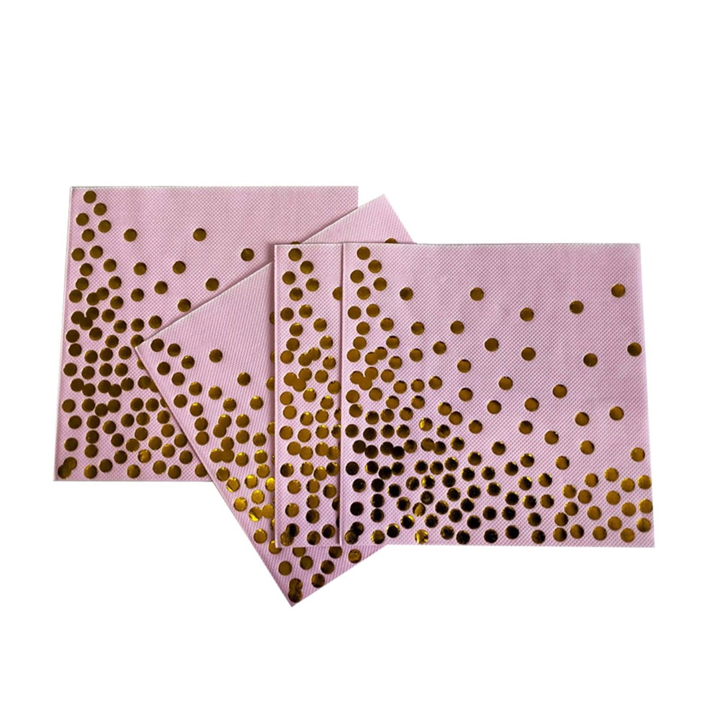 Pink & Gold Polka Dot Napkins