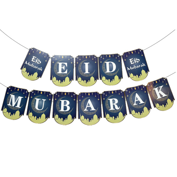 Eid Mubarak Banner Dark Blue