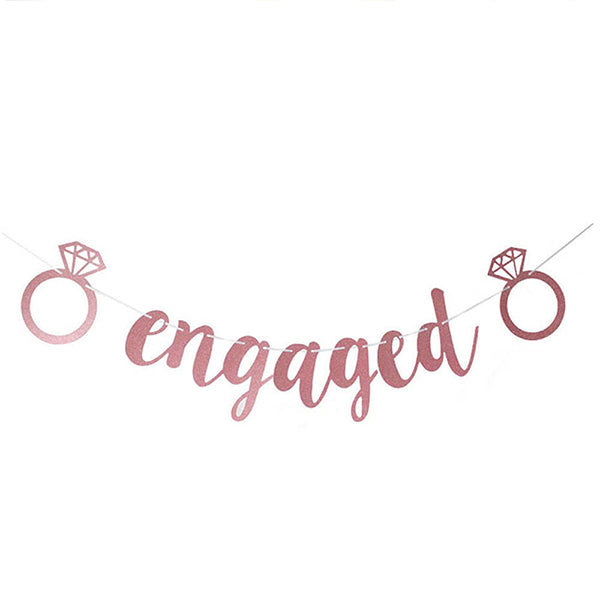 Rose Gold Engaged Banner