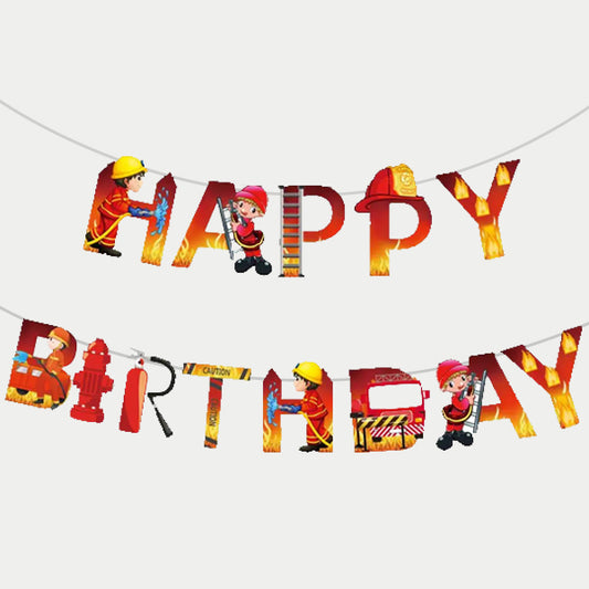 Fire Truck Theme Letter Banner
