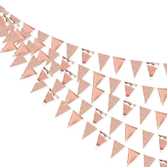 Rose Gold Glitter Flag Bunting