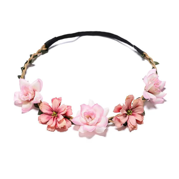 Pastel Pink and Peach Flower Crown