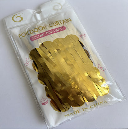 Matte Gold Foil Fringe Curtain