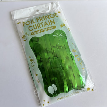 Matte Green Foil Fringe Curtain