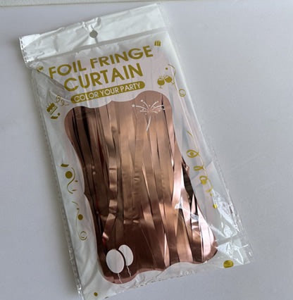 Matte Rose Gold Foil Fringe Curtain