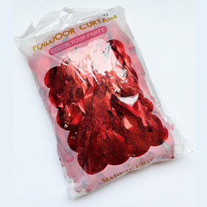 Foil Curtain Wavy Red Laser Matte
