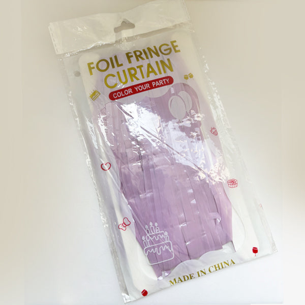 Fluorescent Pastel Purple Foil Fringe Curtain