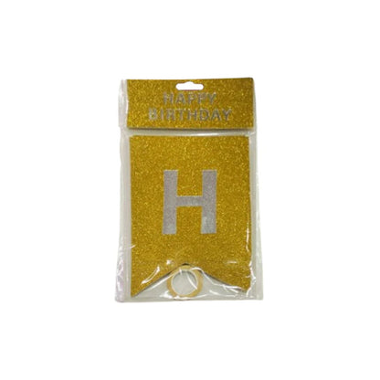 Glitter Gold Color Birthday Banner