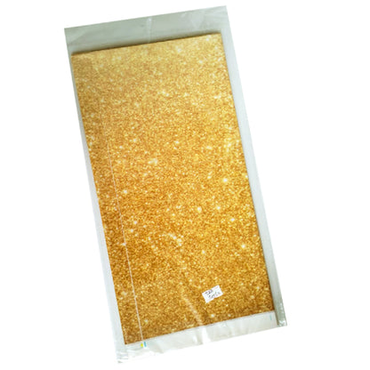 Gold Plastic Tablecover With Glittery Design