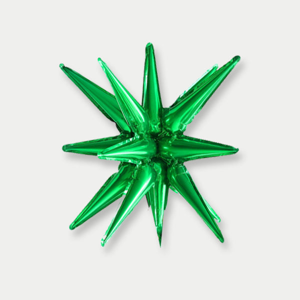 Green Explosion Star Foil Balloon
