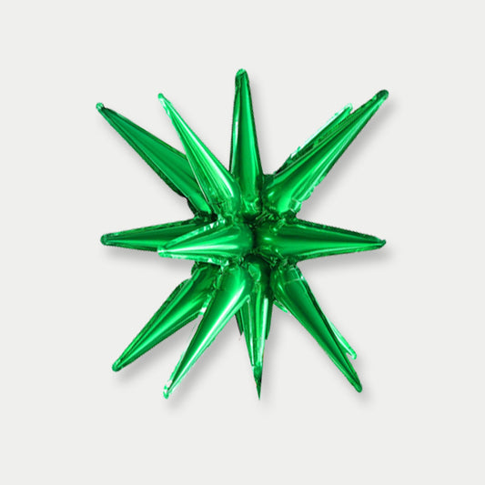 Green Explosion Star Foil Balloon