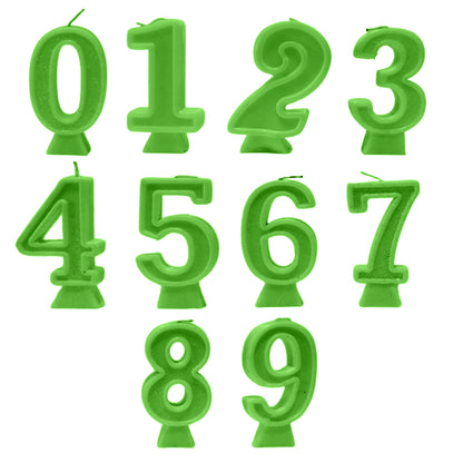 Green Number Candle