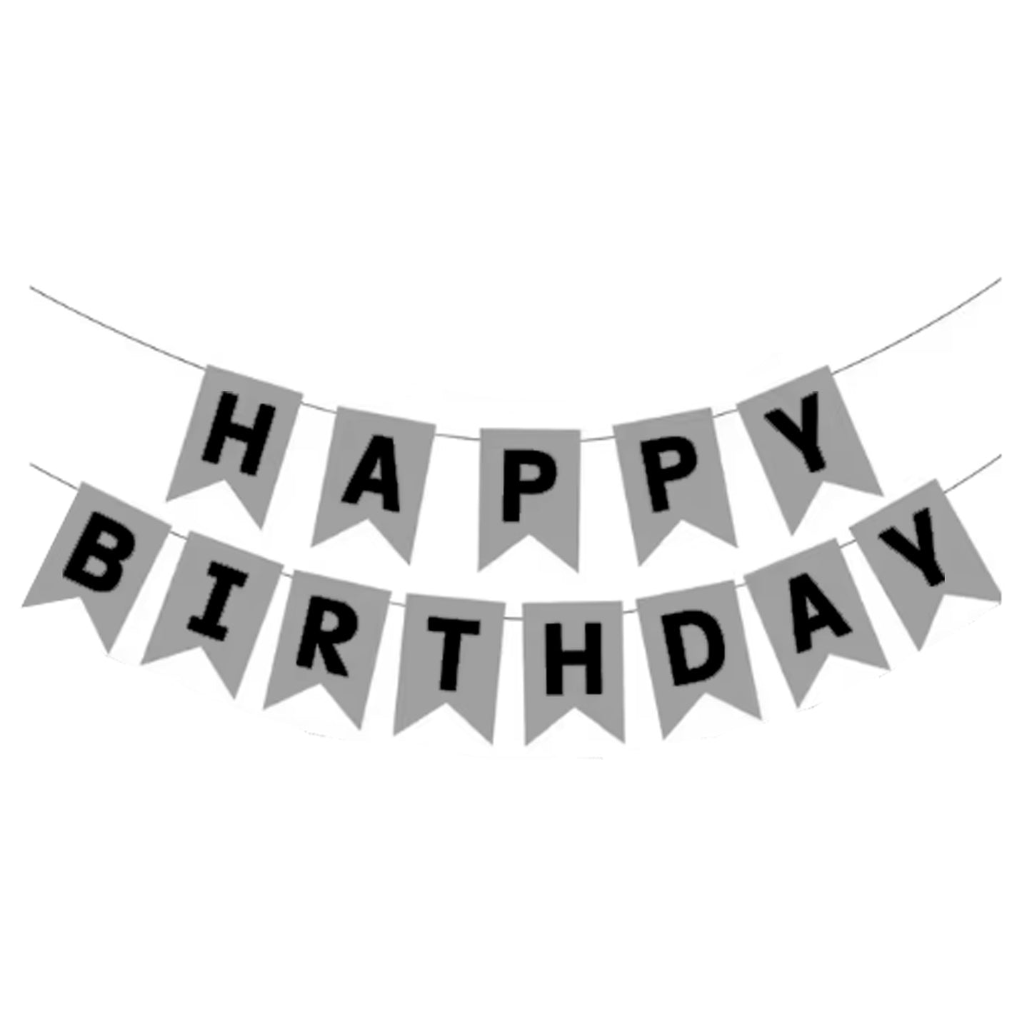 Metallic Silver Color Birthday Banner