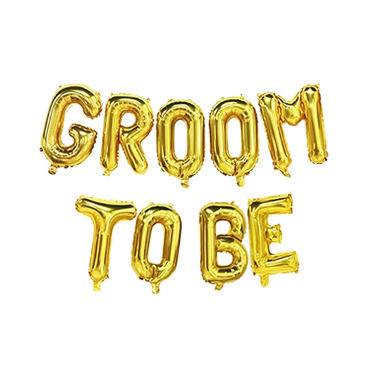 Groom to Be  Foil Letter Balloon Set Gold 16"
