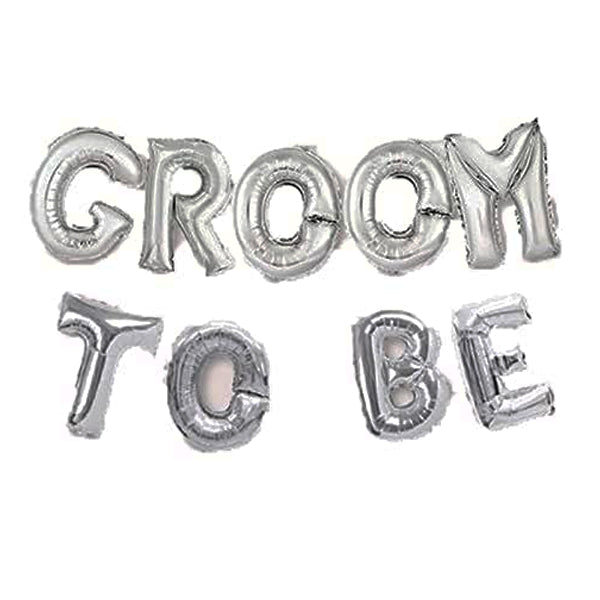 Groom to Be  Foil Letter Balloon Set Silver 16"