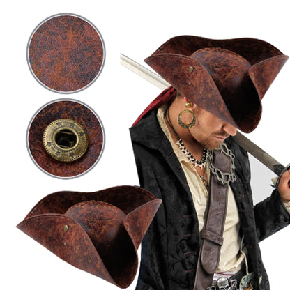 Faux Leather Pirate Hat Captain Hat