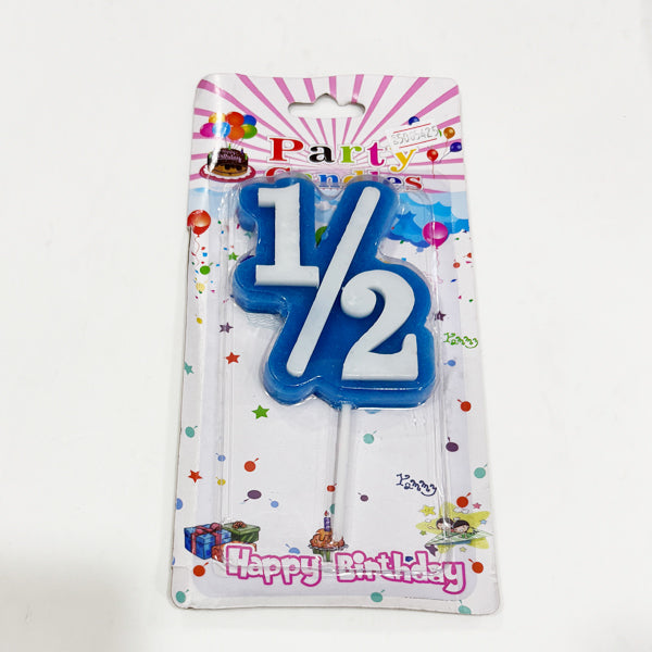 Half Birthday Candle Blue