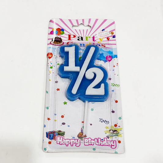Half Birthday Candle Blue