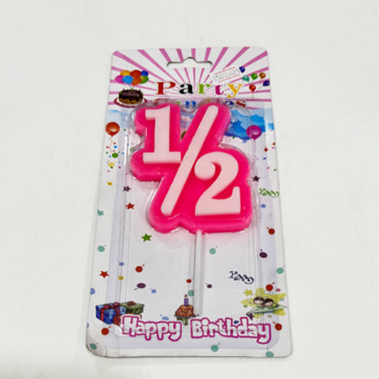 Half Birthday Candle Pink