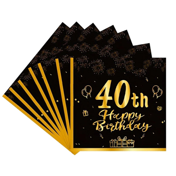 Happy 40th Birthday Paper Napkins
