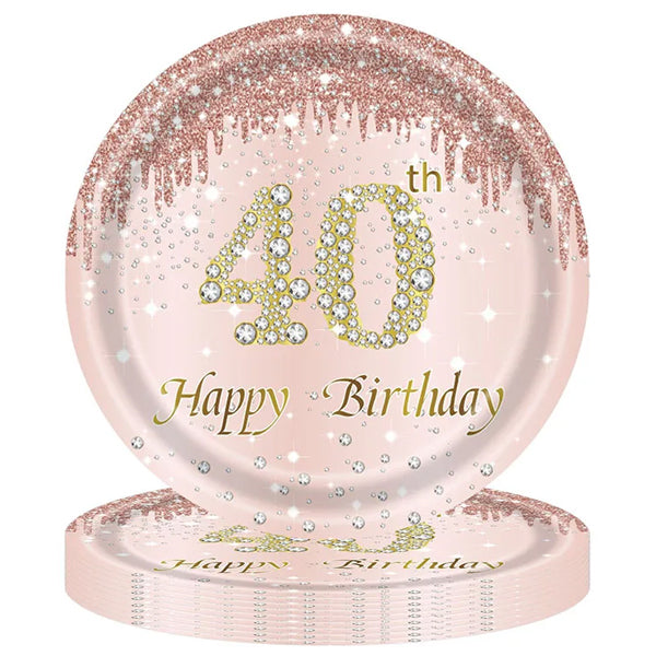 Happy 40th Birthday Paper Plates