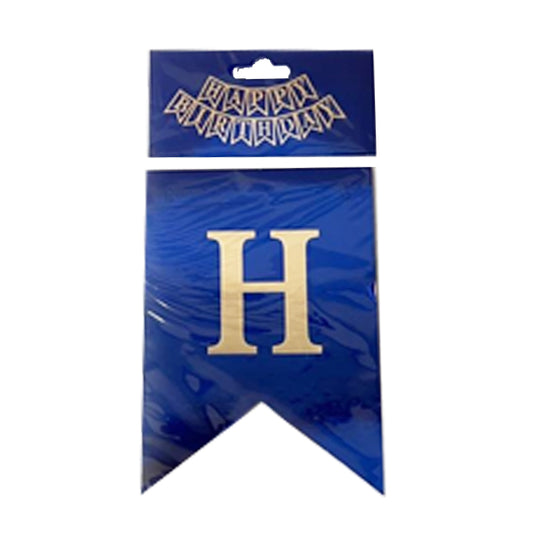 Happy Birthday Blue Flag Banner