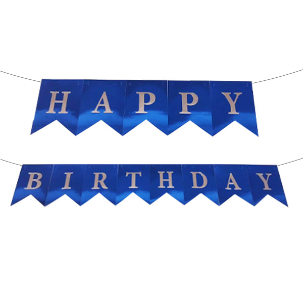 Happy Birthday Blue Flag Banner