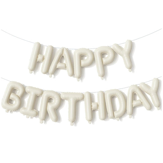 Happy Birthday Foil Banner White