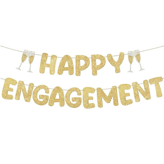 Gold Happy Engagement Banner