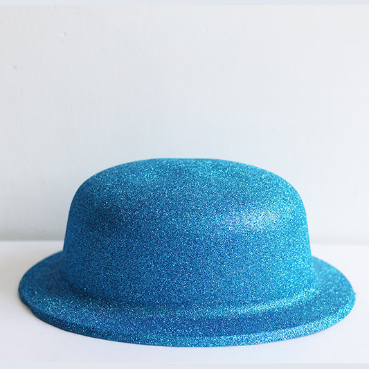 Light Blue Glitter Top Hat